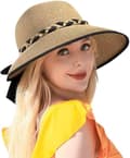 Dame solhat med bred skygge UPF 50+ UV-beskyttelse Sammenfoldelig strandhat Sommer Roll Up Kasket Khaki Khaki