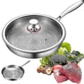Titanium Pan Pro med låg 2025 Holdbar ridsefast non-stick titaniumpande til madlavning 26CM B