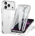 360 Full Coverage Transparent Skyddande Telefonfodral för iPhone 17 Air 16E 15 14 13 12 11 Pro Max Plus, PC+TPU Bumper, För iPhone 16 Pro Max Clear iPhone 16 Pro Max
