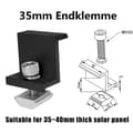 Miniatyrbillede 2 af 5: Sæt med 4 solpanel-endeklemmer med Z-formede skruer - 30 mm endeterminaler - Sort - Til installationer