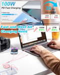 Miniatyrbilde 3 av 4: 2025 Siste Modell 100W USB C Multi USB-kabel, 3-i-2 USB-kabel, Uttrekkbar Rask USB iPhone Ladekabel, Flere Micro USB Type C iPh