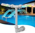 Solcellsdriven poolfontän med LED-lampor, dubbla jetstrålar, högtrycksvattenfall och sprinkler för ovanjordiska/nedgrävda pooler, poolfontän A