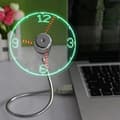 LED USB-klockfläkt med realtidsvisningsfunktion, USB-klockfläktar, silver, 1 års garanti (klocka)