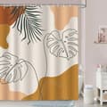 Duschdraperi 180 x 180 cm Bohemiskt Bladmönster Vattentät Polyester Anti-Mögel med 12 Krokar