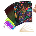 50-delars Scratch Art-set - Regnbågspapper & penna för barn 8-12 år