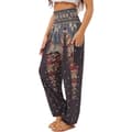 2-pack Harembyxor för kvinnor, Yoga Boho-byxor med hög midja och fickor