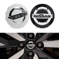 4-pak Nissan Navkapsler / Hjulnavs Emblem - 54mm Sølv