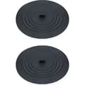 Set med 2 silikonavloppsproppar, diskbänksproppar, badkarsproppar, 15 cm, för diskbänk, badkar, svart