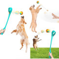 Miniatyrbillede 2 af 5: Kast den! Hunde boldkaster Hvalp boldkaster Gummi Blå Håndfri Hent og kast, Mellem bolde til hunde yellow