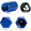 Miniatyrbillede 2 af 5: Bildæk Ventilhætter, 12 stk. Lufthætter, Universal til Biler, SUV'er, Cykler, Lastbiler og Motorcykler blue