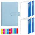 Miniatyrbillede 1 af 5: A6 PU Læder Budget Binder - 6 Rings Omslag til Budgetplanlægger (sort) Blue