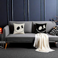 Miniatyrbild 4 av 5: Nightmare Before Christmas Bomull Linne Kvadratisk Kuddfodral Dekorativt Kuddfodral Kuddfodral för Soffa 18\"X18\" Halloween Överkast
