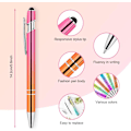 Miniatyrbillede 2 af 5: 6 stk. kuglepenne, 2 i 1 styluspenne, gummi top spids tablet stylus, med 12 refills, sort blæk