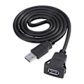 Miniatyrbillede 1 af 5: Enkelt Port USB 3.0 A Han til USB3.0 A Hun M/F Bil Instrumentbræt Planmontering