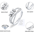 Miniatyrbillede 3 af 3: Fidget Ring til Datter - Sølv Spinner Ring med Cubic Zirconia
