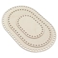 Miniatyrbillede 4 af 5: 3 stk. Trækurvebund Oval Blank Massiv Hæklet Kurv Træbase til DIY Kurvevævningsartikler Håndværksfremstilling