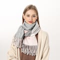 Miniatyrbild 1 av 2: K Cashmirhalsduk för Kvinnor Mjuk Pashmina Sjal och Wraps Vändbar Lång Stor Vinter Varm Tjock Damhalsduk med Frans för Kvinnor