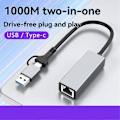 Pikkukuva 5 / 5: 1000M Ethernet Gigabit -sovitin USB3.0 Type C - RJ45 Ajuriton 1000Mbps Peli Gigabit Ethernet H