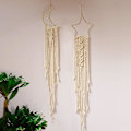 Miniatyrbillede 2 af 5: Pieces Macrame Vægophæng Stjerne Måne Drømmefanger Tapestry Boheme Hjemmeindretning Håndvævet Dekoration til Soveværelse