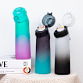 Miniatyrbillede 3 af 5: Vandflaske med Smag og 7 Smagspuder, Luft Vand Op Flaske, Frosted Sort 650ml, Luft Starter Sæt, Vandkop til Camping Sport Matte black