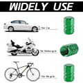 Miniatyrbillede 3 af 4: Bildæk Ventilhætter, 12 stk. Lufthætter, Universal til Biler, SUV'er, Cykler, Lastbiler og Motorcykler green