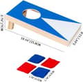 Miniatyrbillede 2 af 5: Bærbart mini cornhole-spil til bord, 2-delt sæt, træ-cornhole-spil til bord, belagt træplade med 4 røde og 4 blå poser