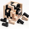 Miniatyrbild 4 av 4: L-format Pusselkub i Trä - Pedagogisk Hjärngympa Leksak - Träpussel L-shaped