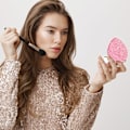 Miniatyrbillede 5 af 5: Kompakt Spejl til Taske, Hjerteformet Dobbeltsidet 1X/2X Forstørrende Glitter Mini Makeupspejl Rejse Bærbar