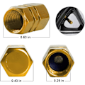 Miniatyrbillede 2 af 5: Bildæk Ventilhætter, 12 stk. Lufthætter, Universal til Biler, SUV'er, Cykler, Lastbiler og Motorcykler gold
