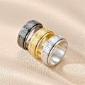 Miniatyrbillede 2 af 5: No 9 Sort Spinner Ring til Mænd Kvinder Cool Evil Eye Ringe Rustfrit Stål Fidget Ring Stress Relief Ring