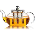Miniatyrbillede 1 af 4: Glastekande med rustfrit stål infuser & låg, Borosilikatglas tekande, der er sikker til komfur, blomstrende & løse teblade tekander, 800 ml