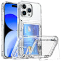 Miniatyrbild 2 av 5: för iPhone 16 Pro Max Klar svart Kortfodral - Hybrid Slim Fit Transparent Plånboksfodral med Korthållare, TPU+PC, Anti-Gulning, 6.9\" 2024 Clear black iPhone16 pro max