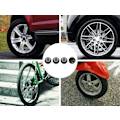 Miniatyrbillede 2 af 5: Sorte 8 Ball Dæk Hjul Fælg Ventil Hætter Støvhætter (4 stk.) Universal til Biler, SUV'er, Cykler, Motorcykler, Lastbiler