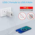 Miniatyrbild 2 av 5: USB C till Micro USB-adapter, Typ C/Micro USB-hona till Lightning-hane-omvandlare, Micro USB till USB C-förlängare (8-pack)