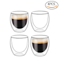 Miniatyrbilde 2 av 5: 2 stk. Dobbelveggede Kopper Glass Krus, Klare Dobbelveggede Kaffekopper, Dobbelveggede, Cappuccino, Latte og Isolert (250ml) 2pc