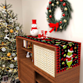 Miniatyrbild 3 av 4: Linneduk Röd Jul Bordslöpare God Jul Bordsduk Jul Jul Buffalo Plaid Check Vinter Semester Hem Kök Matrum 13x72”