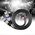 Miniatyrbillede 2 af 4: Dual for RCA Han til Dual XLR Hun Audio Adapter Kabel Patch Cord Dobbelt række PVC ledning