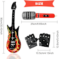 Miniatyrbild 2 av 5: 3-pack punkrock partykit - handskar, uppblåsbar gitarr och mikrofontillbehör för fester