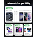 Miniatyrbillede 4 af 4: iPhone 15 Opladerkabel 20W [3-Pak 2M+2M+1M] USB C til USB C Kabel PD3.0 QC4.0 Hurtig Opladning