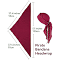 Miniatyrbild 4 av 5: Halloween Jul Pirat Kostym Tillbehör Set Långsvansad Pirathatt Stor Sash Medeltida Tema Cosplay Fest Klä Upp Wine Red