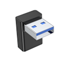 Miniatyrbild 2 av 5: 90 Graders USB till USB C Adapter USB3.0 Hane till Typ-C Hona Konverter Laddningsadapter Stödjer Dataöverföring & Laddning Black up
