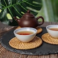Miniatyrbilde 4 av 4: Ulable Sett med 6 Rattan Vev Koppmatter Håndlaget 4 * 4 tommer Brun