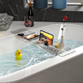 Miniatyrbillede 4 af 5: Plast Badekarbakke, Justerbar Badekarplade, iPad- og Bogbakke, Perfekt til Hjemmespa, Spabadbakke