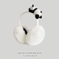 Miniatyrbild 2 av 5: Mjuka och varma panda-plysch öronvärmare för vinteraktiviteter utomhus håller dig varm i kallt väder Halloween vinterhuvudbonader för kvinnor white