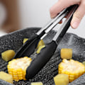 Miniatyrbillede 2 af 4: Køkkentænger til madlavning | 9 & 12 tommer Tænger Køkken Silikone spids | Silikone Non-stick Tænger til airfryer | Sort 2 stk