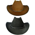 Miniatyrbillede 1 af 5: 2 STK Cowboyhatte til voksne Udklædning brun og sort
