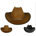 Miniatyrbillede 2 af 5: 2 STK Cowboyhatte til voksne Udklædning brun og sort