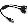 Miniatyrbilde 2 av 5: Nettverks Splitter Adapter Kabel RJ45 1 Hann til 2 Hunn Socket Porter Ethernet LAN Kabel Nettverks Splitter Adapter
