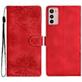 Miniatyrbilde 1 av 5: Kirsebærblomst PU-etui for Motorola Moto G42 (Rød)