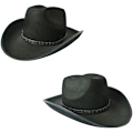 Miniatyrbillede 3 af 5: 2 STK Cowboyhatte til voksne Udklædning brun og sort